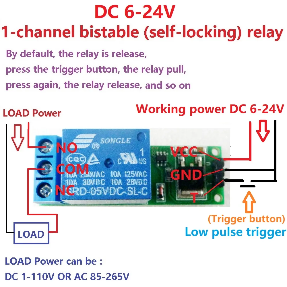 Shelly Relay Module - DC 6V 9V 12V 24V フリップフロップラッチリレーモジュール双安定セルフロックスイッチ低パルストリガーボード